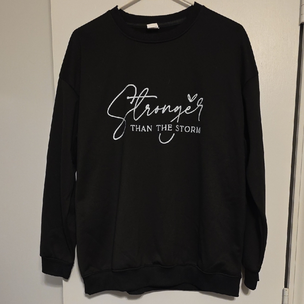 Black Sweatshirt with White Text